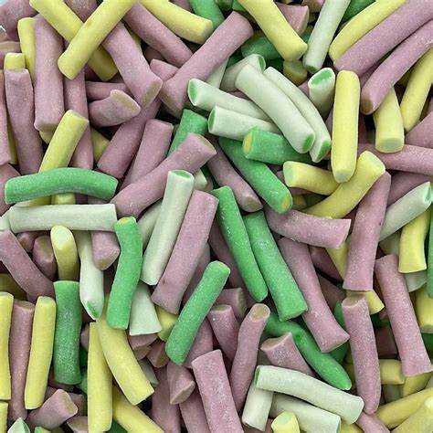 Dusted Rhubarb and Custard Tubes